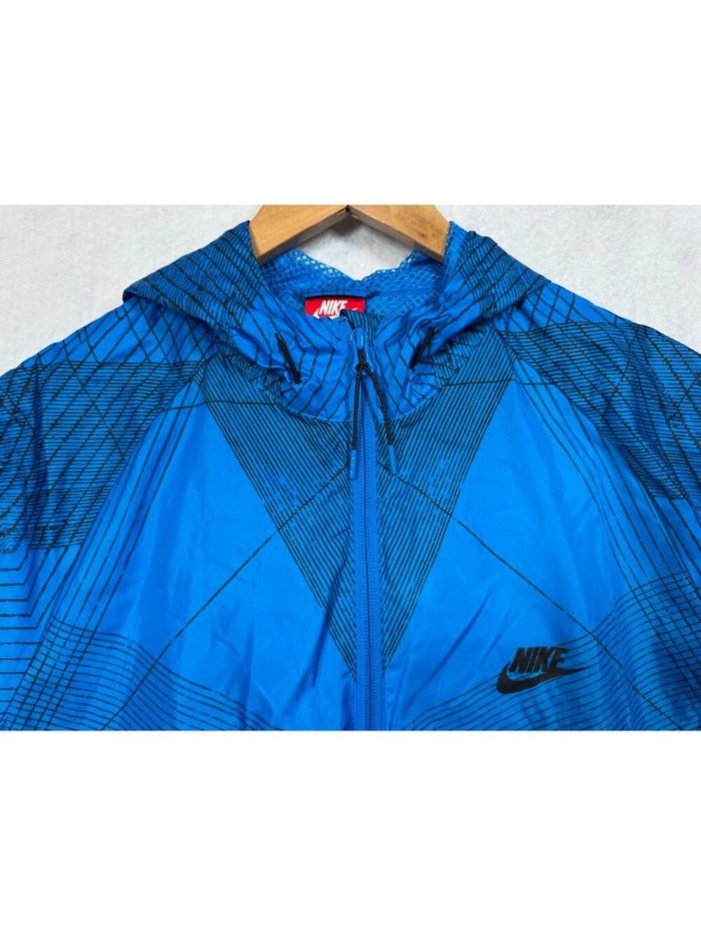 Nike Men's Windrunner Windbreaker Jacket Hooded Royal Blue Black Size Medium M - Picture 3 of 13